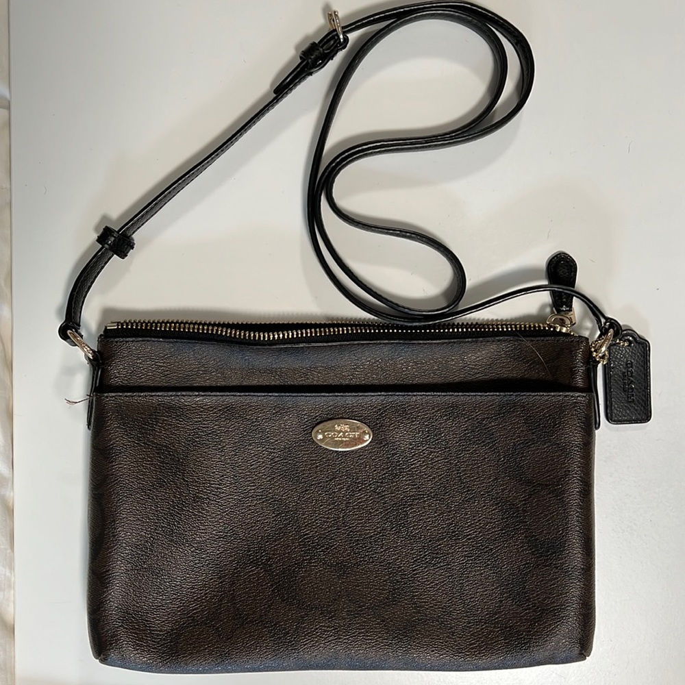 Coach Brown and Black Crossbody Purse